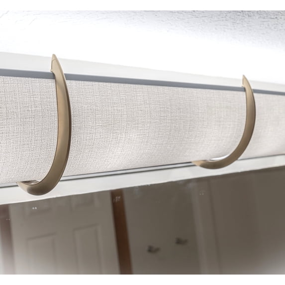 25" inch Light Shade Cover, Angela White, Gold Brackets, 4 Bulb Vanity Light Shade