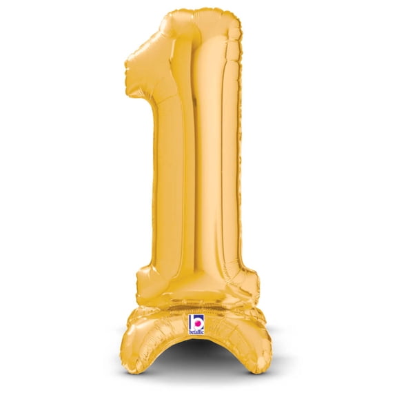 25 inch Standups Number 1 - Gold (Air-Fill Only) Foil Mylar Balloon - Party Supplies Decorations