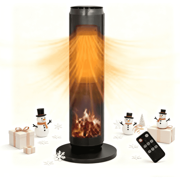 Sesslife 25-Inch Indoor Heater, 1500W Tower Space Heater,Portable Heater,60°Oscillation, Adjustable Temperature/Timer/Display/Remote Control.For Bedrooms, Apartments, Living rooms,Offices. Black.