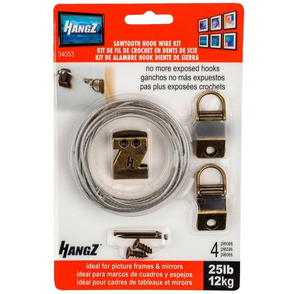 25 lb. Canvas Flat Mount Saw Tooth Hook Wire Kit