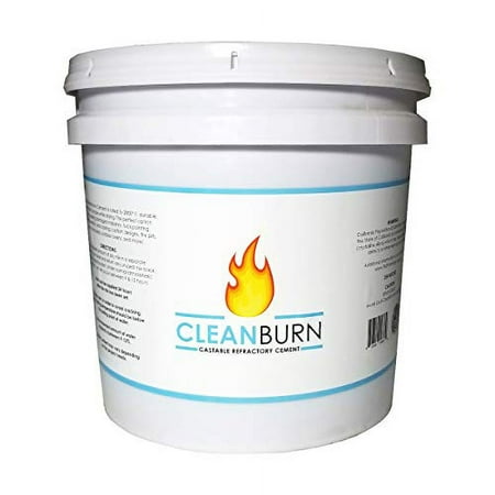 25 lb. Pail of Dry-Mix Refractory Cement, High-Temperature Castable Refractory Mortar for Masonry Repair