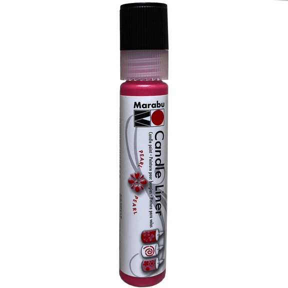 25 ml Candle Liner, Fine Tip Pen for Wax Designs on Candles, Water Based, Odorless, Non Fading, Use for Direct Drawing, Brushing, Peel Off Designs, DIY Projects, Candle Decorating, Cherry Red