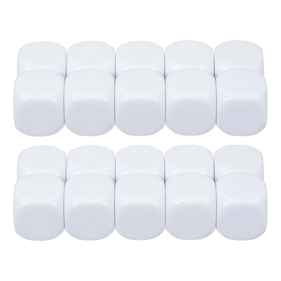 25 mm Acrylic Dice Blank, 100 Pcs Rounded Corner Blank Dice with Smoothed Surface Six Sided for Board, White