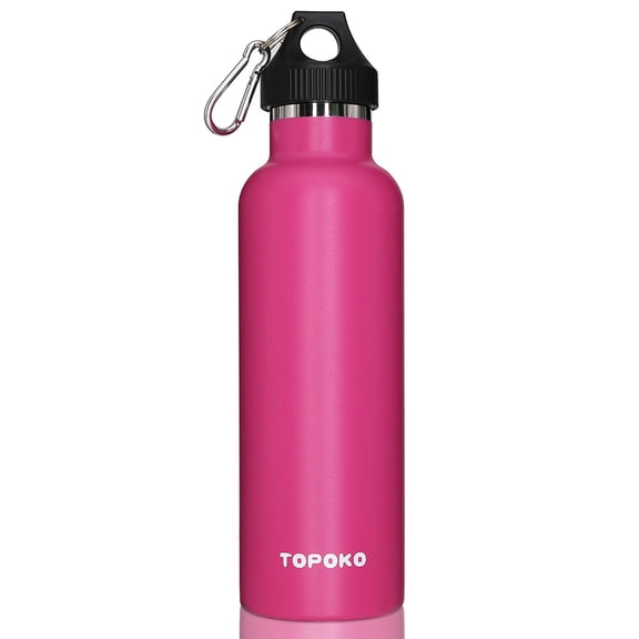 25 ounce Stainless Steel Vacuum Water Bottle Double Wall Insulated Thermos for Sports and Daily Use Leak Proof Bottle BPA free With Plastic Lid Rose