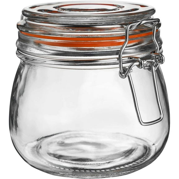 25 oz Glass Jars With Airtight Lids And Leak Proof Rubber Gasket,Wide Mouth Mason Jars With Hinged Lids For Kitchen Canisters 750ml, Glass Storage Containers