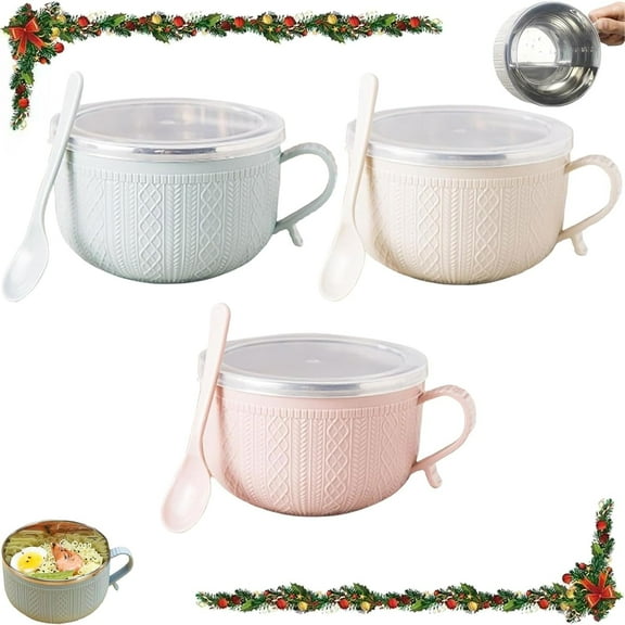 25 oz Mug Meals with Lids, Large Soup Mugs with Handles for Coffee Soups and Stews, Ideal Gift Set