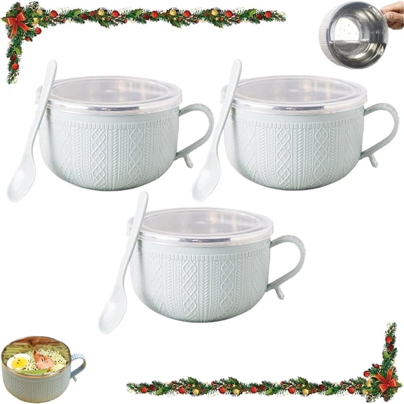 25 oz Mug Meals with Lids, Large Soup Mugs with Handles for Coffee Soups and Stews, Ideal Gift Set