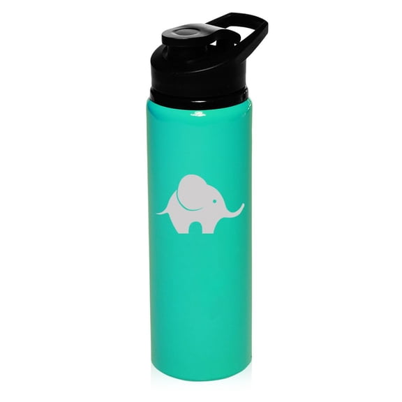 25 oz Water Bottle Sports Travel Mug Gift Baby Elephant (Teal)