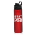thumbnail image 1 of 25 oz Water Bottle Sports Travel Mug Gift Best Papa Ever (Red), 1 of 1