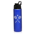 thumbnail image 1 of 25 oz Water Bottle Sports Travel Mug Gift Crossed Badminton Rackets Shuttlecock (Blue), 1 of 1