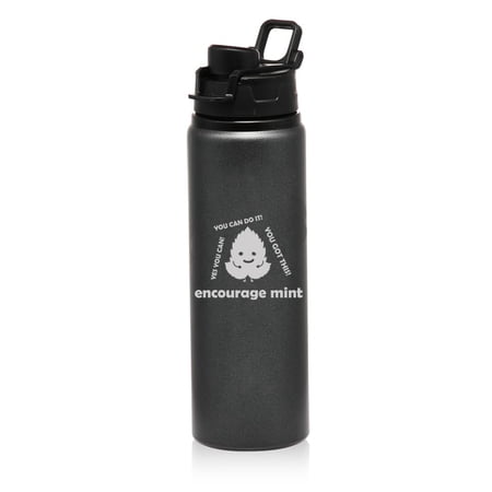 25 oz Water Bottle Sports Travel Mug Gift Encourage Mint Funny Motivational Student Coworker Promotion Going Away New Job Gift (Charcoal)