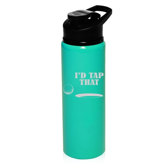 25 oz Water Bottle Sports Travel Mug Gift I'd Tap That Golf (Teal)