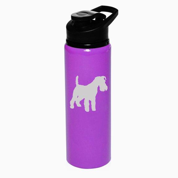 25 oz Water Bottle Sports Travel Mug Gift Miniature Schnauzer (Purple)