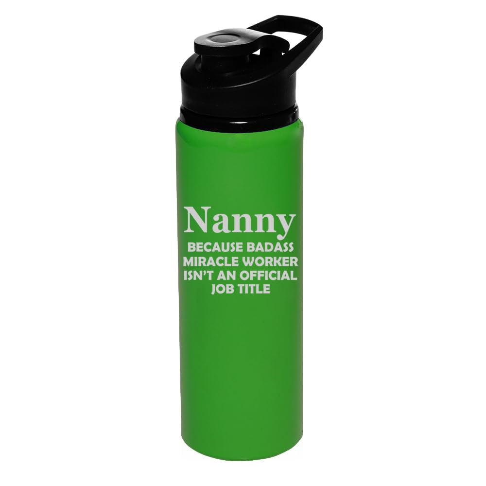 25 oz Water Bottle Sports Travel Mug Gift Nanny Miracle Worker Job