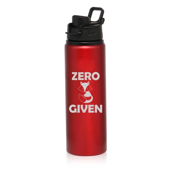 25 oz Water Bottle Sports Travel Mug Gift Zero Fox Given Funny (Red)