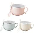 thumbnail image 1 of 25 oz mug meals with lids, versatile and durable microwave-safe mugs for cooking, reheating, and serving soups, stews, oatmeal, and coffee, 1 of 7