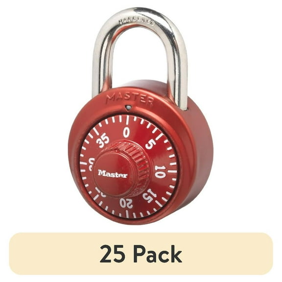 (25 pack) Master Lock Aluminum 48 mm Combination Lock, 19 mm Shackle, 2 Pack Padlock