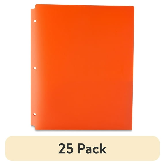 (25 pack) Pen+Gear 2-Pocket Poly Folder, Orange