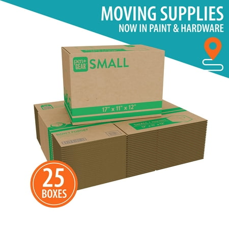 (25 pack) Pen+Gear Small Moving Boxes, 17 in. L x 11 in. W x 12 in. H, Kraft