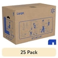 (25 pack) Walmart Large Moving Box, Kraft, 27 in L x 15 in W x 17 in H ...