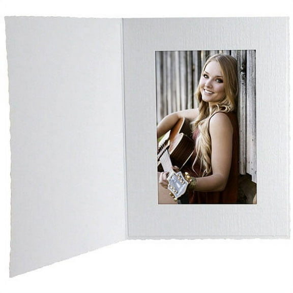 (25 pack) White Cardboard Portrait Photomount Folder 8x10 Frame w plain border sold in 25s - 8x10