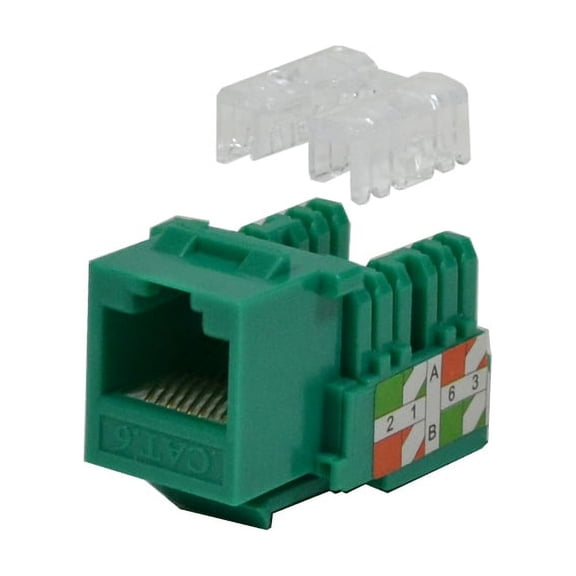 25 pack lot Keystone Jack Cat6 Green Network Ethernet 110 Punchdown 8P8C