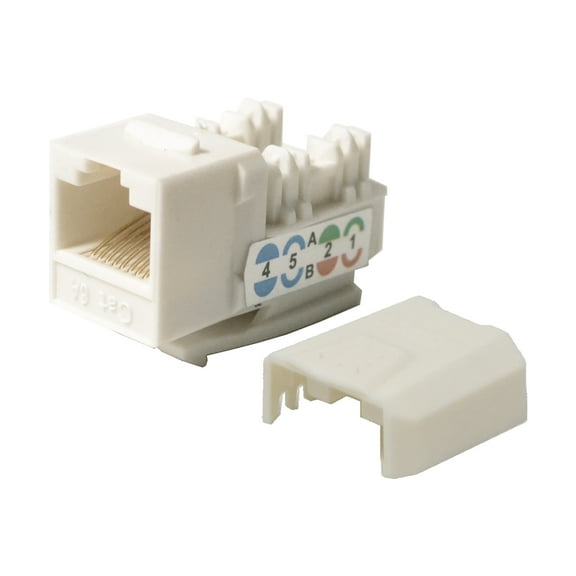 25 pack lot Keystone Jack Cat6a White Network Ethernet 110 Punchdown 8P8C