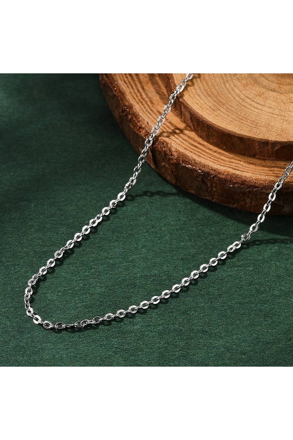 25 pc Brass Cable Chain Necklaces Making with Lobster Claw Clasp Platinum 17.52x0.06 inch(44.5x0.14cm)DIY