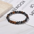 thumbnail image 1 of 25 pc Natural Wood & Tiger Eye & Hematite Round Beaded Stretch Bracelet Gemstone Jewelry for Women Inner Diameter: 2-3/8 inch(5.9cm), 1 of 4