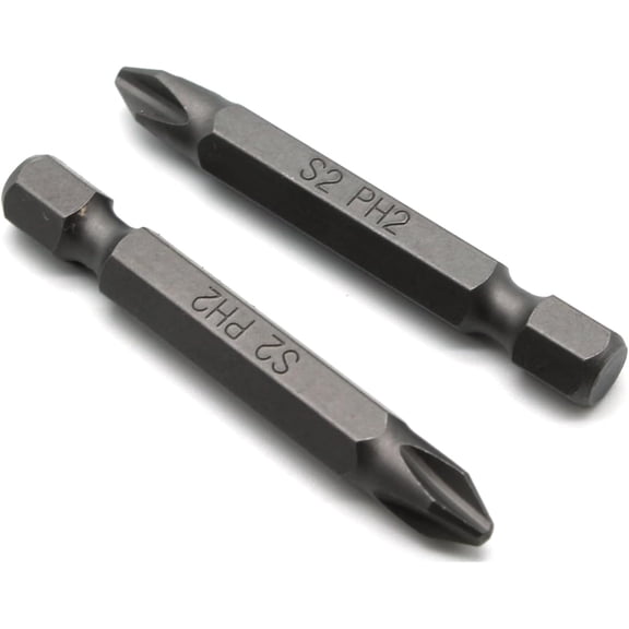 25 pc PH2 Phillips #2 Screwdriver Impact Ready 2 Inch Length Insert Bits Hex Shank with Quick Release Slot