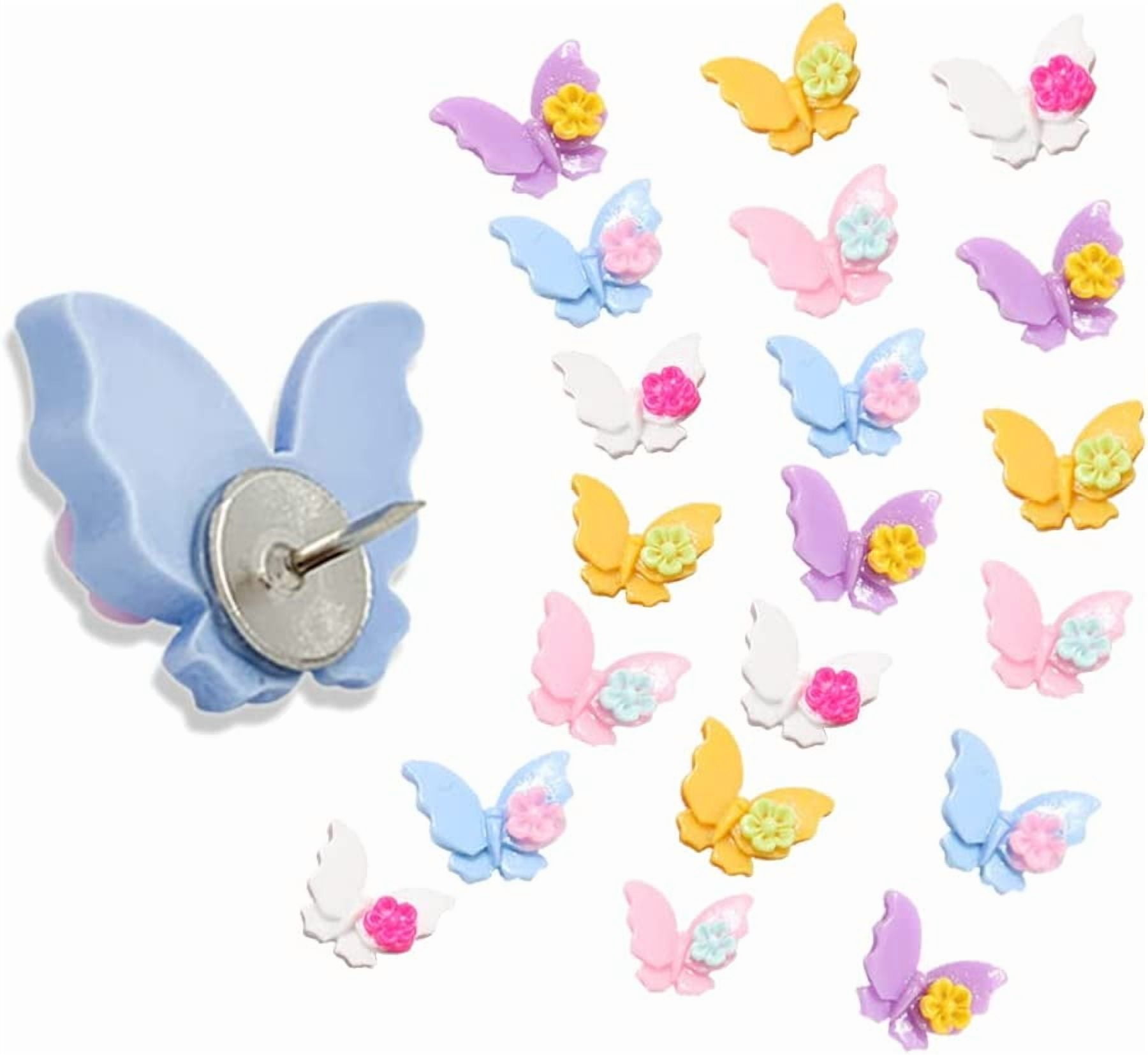 25 pcs Colorful Butterfly Push Pins Creative Thumbtacks Corkboard ...
