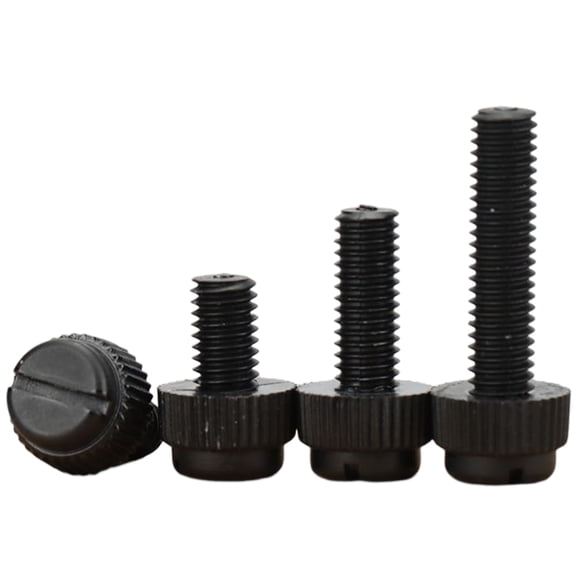 25 pcs Insulated Black Nylon Slotted Slotted Knurled Thumbscrews M6x8mm