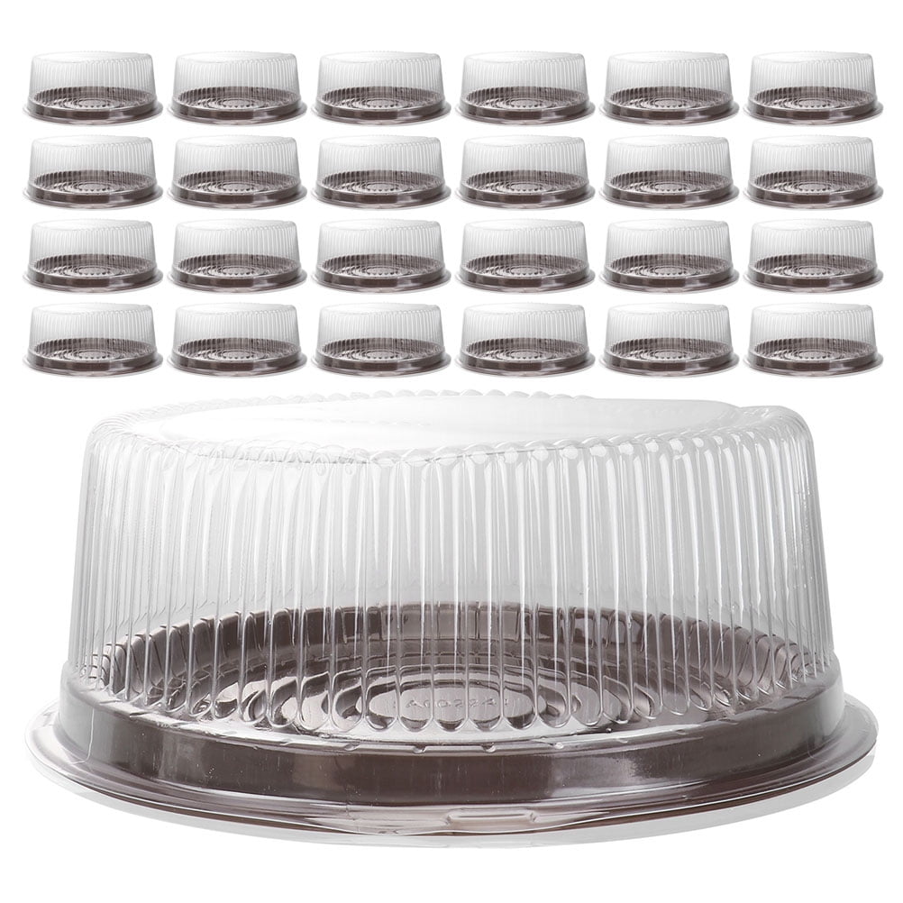25 pcs Plastic Bakery Cake Box Round Cake Plastic Container with Dome