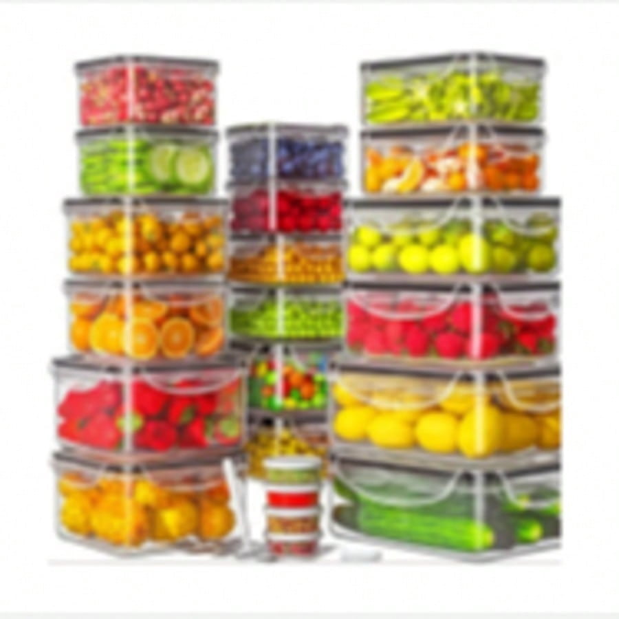 25-piece Food Storage Container Set, Airtight Plastic Containers for ...