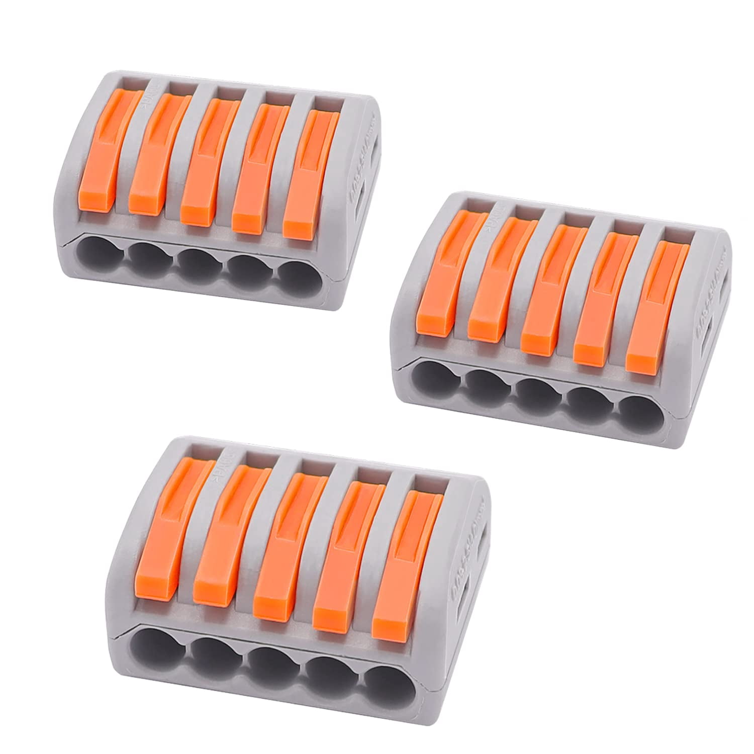 25 pieces of 5-port lever nut conductor compact cable connector quick connect terminals, suitable for various types of wires -215