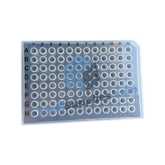 25 plates, PCR PLATE 0.2ML 96 WELLS Half-Skited (Clear)