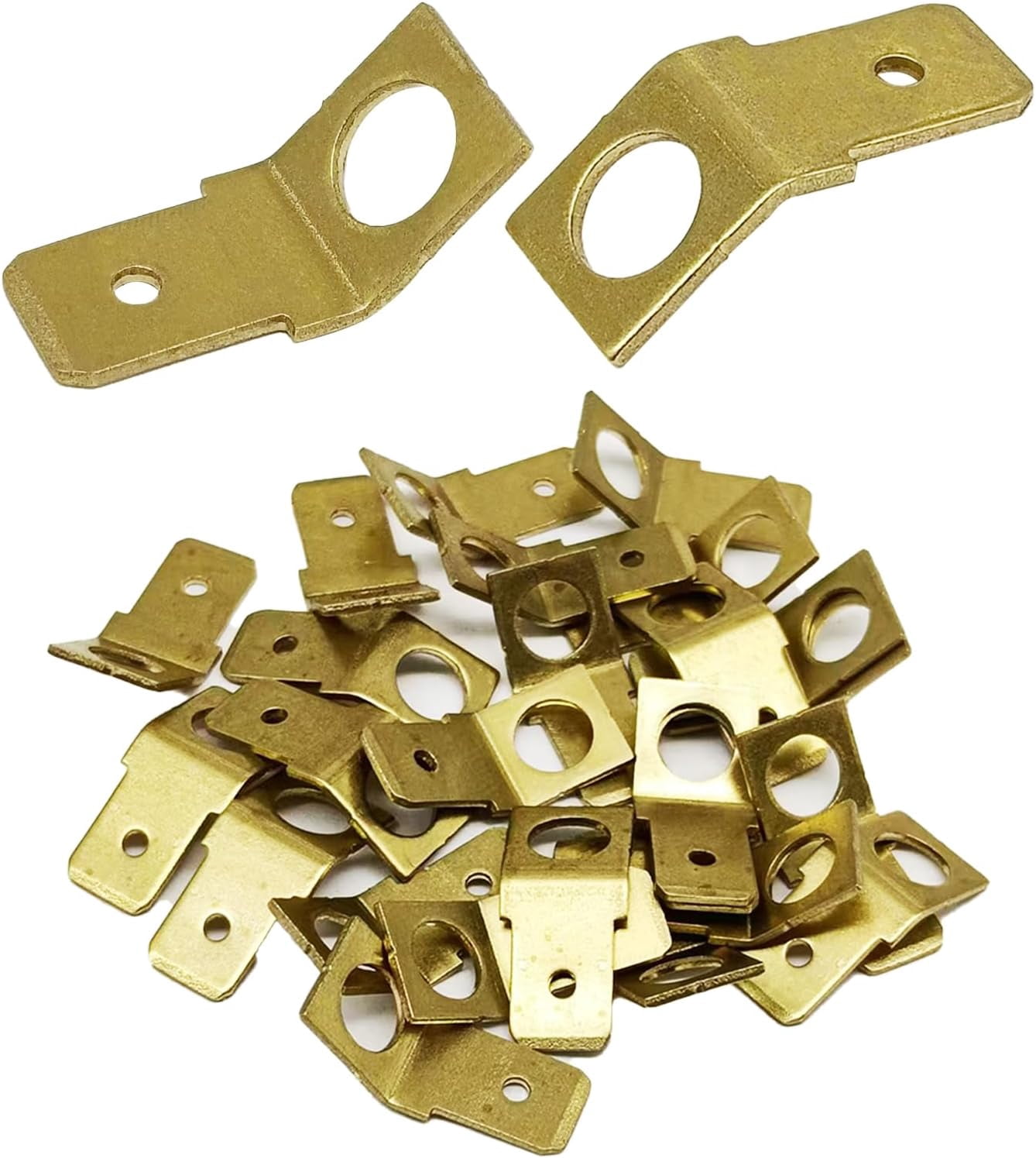 25 quick disconnect connectors 1/4 inch male tag non-insulated welding type disconnect adapter, 10 brass wire connectors ring crimp electrical supply male fork connectors