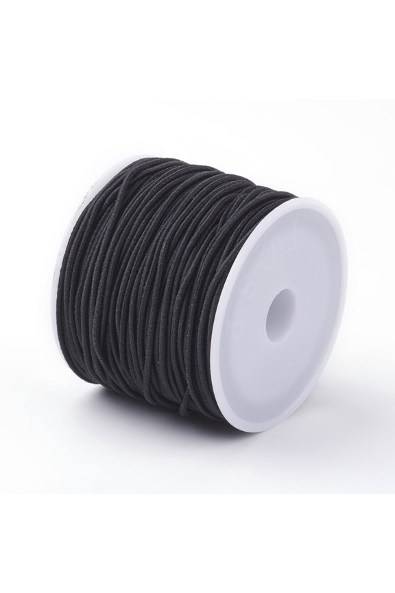 25 roll Elastic Cords Stretchy String for Bracelets Necklaces Jewelry Making Black 0.8mm 26.24~28.43 yards(24~26m)/roll
