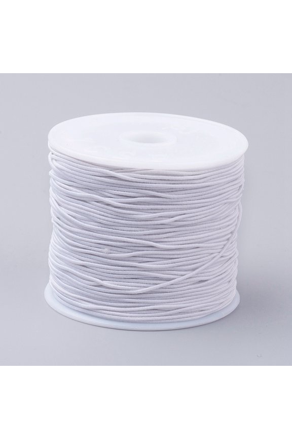 25 roll Elastic Cords Stretchy String for Bracelets Necklaces Jewelry Making White 1mm 19.68~21.87 yards(18~20m)/roll