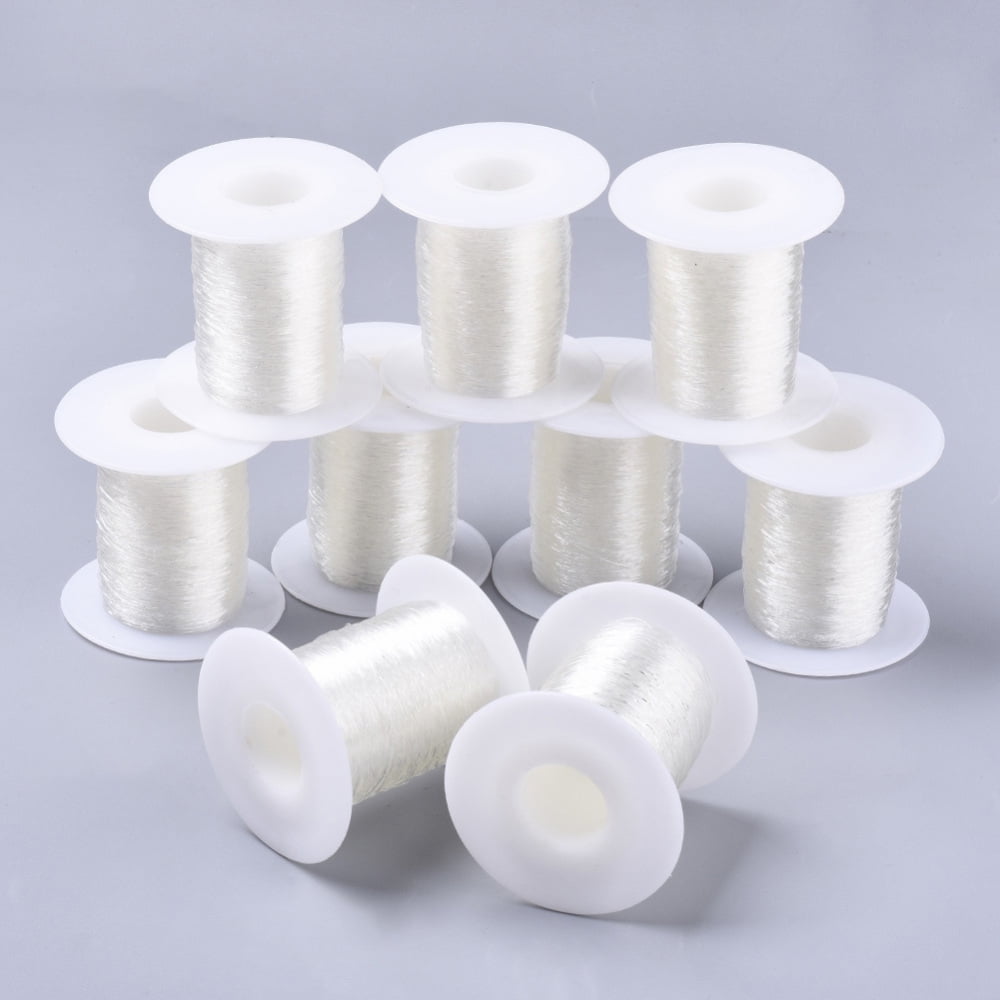 25 roll Round Elastic Thread Stretchy Bracelet String Clear 0.5mm 131.23 yards(120m)/roll