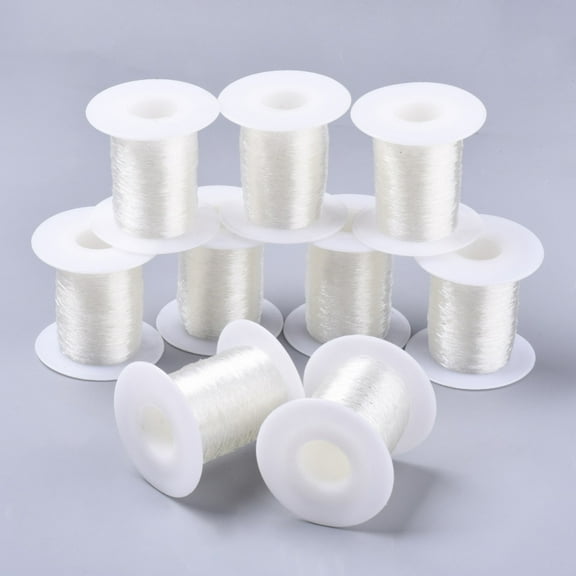 25 roll Round Elastic Thread Stretchy Bracelet String Clear 0.5mm 131.23 yards(120m)/roll