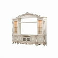 thumbnail image 1 of 25 x 117 x 101 in. Antique White Wood Glass Poly-Resin Entertainment Center Credenza, 1 of 1