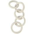 thumbnail image 1 of 25" x 3" White Wood 5 Link Chain Sculpture with Natural Wood Grain, by DecMode, 1 of 9