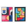 thumbnail image 1 of 25" x 33" Geometric Framed Wall Art with Black Frame, by DecMode (2 Count), 1 of 9
