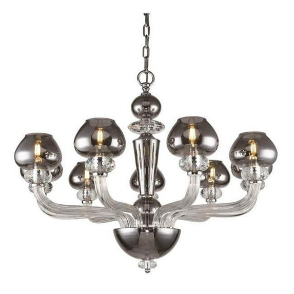 25 x 33 in. Prescott 9 light Silver Shade Chandelier