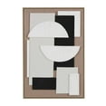 thumbnail image 1 of 25" x 37" Textured Geometric Framed Wall Art with Abstract Black and White Shapes and Fabric Backing, by DecMode, 1 of 10