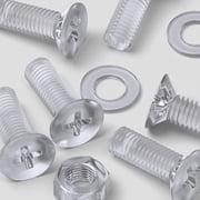 25 x Crosshead Countersunk Screw Nuts and bolts, Transparent Clear Plastic Acrylic, M8 x 20mm - Acrylic Plastic Screws, 5/16 x 25/32 in