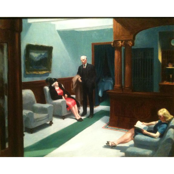 25"x20" Fine Art Quality Poster :: Hotel Lobby by Edward Hopper at the Indianapolis Museum of Art