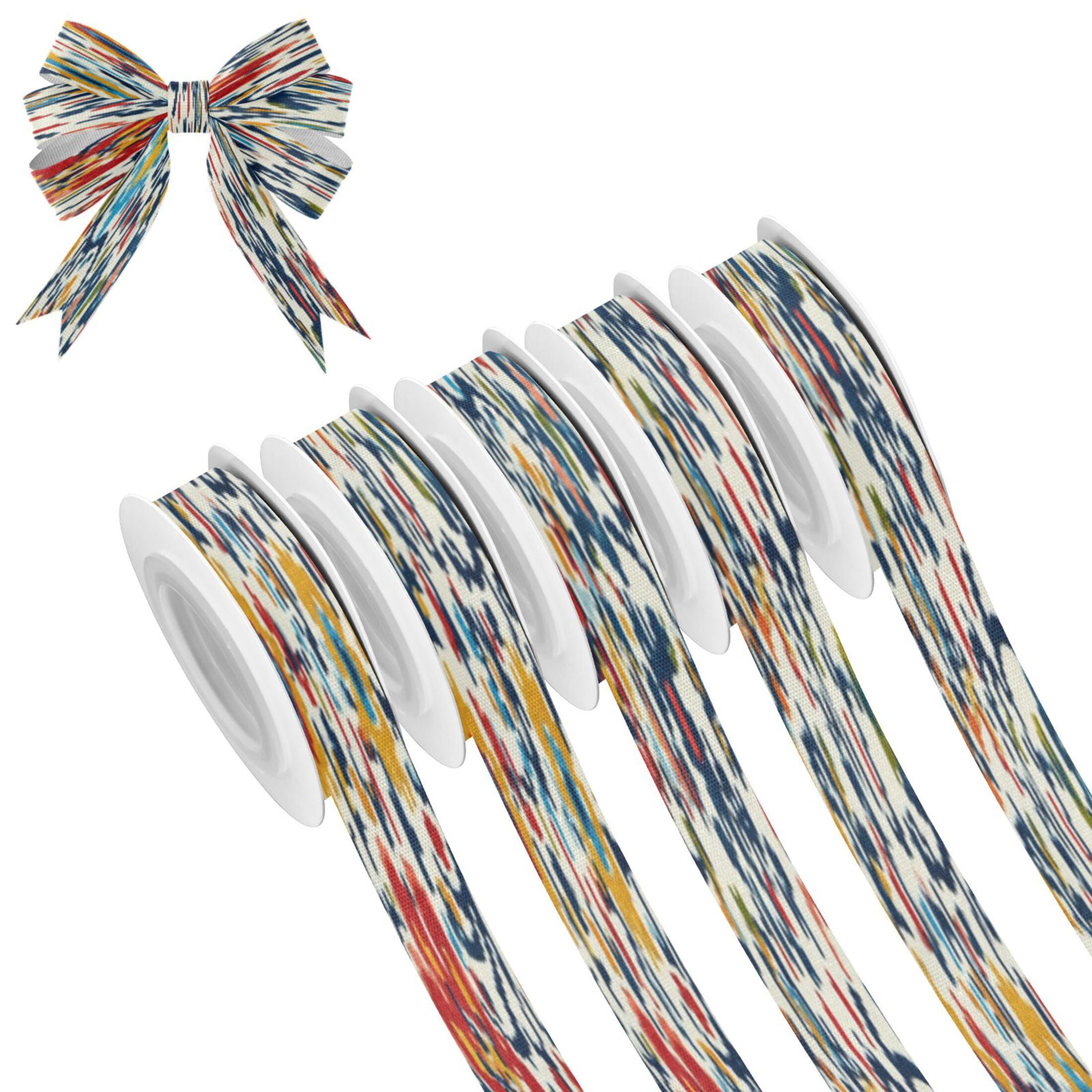 25-yard Christmas-Print Ribbon 5-Roll Pack Gift Wrapping/Holiday ...