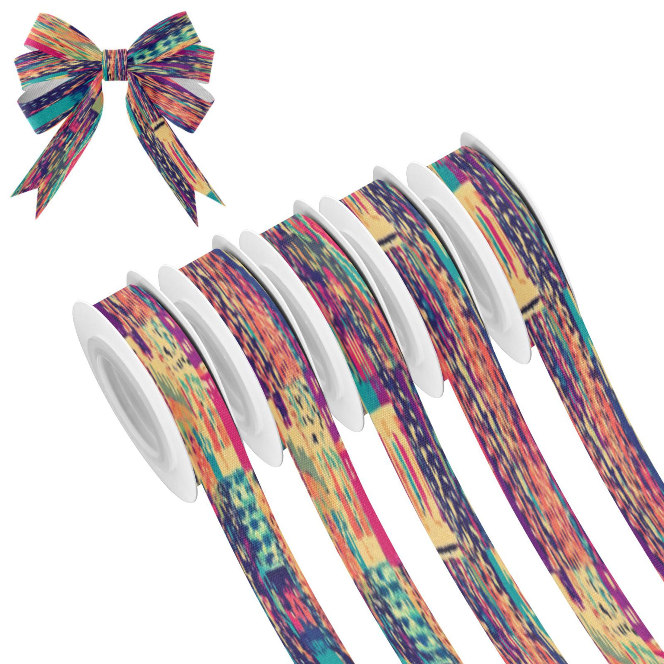 25-yard Christmas-Print Ribbon 5-Roll Pack Gift Wrapping/Holiday ...